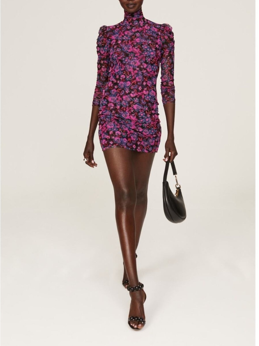 Misa Los Angeles Long-Sleeve Stormi Dress Size S Pink Floral Feminine Party